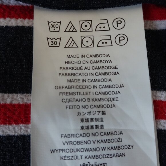 Michael Kors Button Front Top Blouse Women's Plus Size 3X Blue Red Stripe Office - Picture 8 of 10